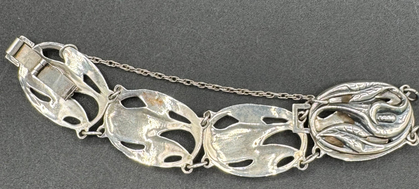 Vintage Danecraft Sterling Sliver Calla Lily Bracelet