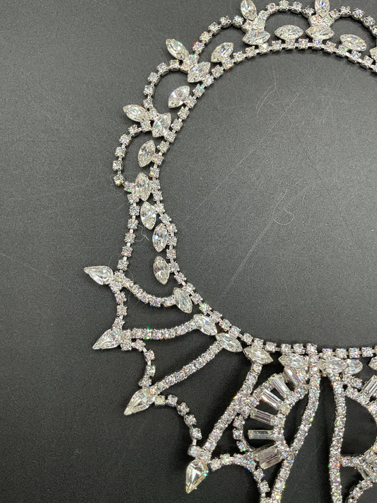 Vintage Clear Rhinestone Choker Collar Necklace UNQUIE