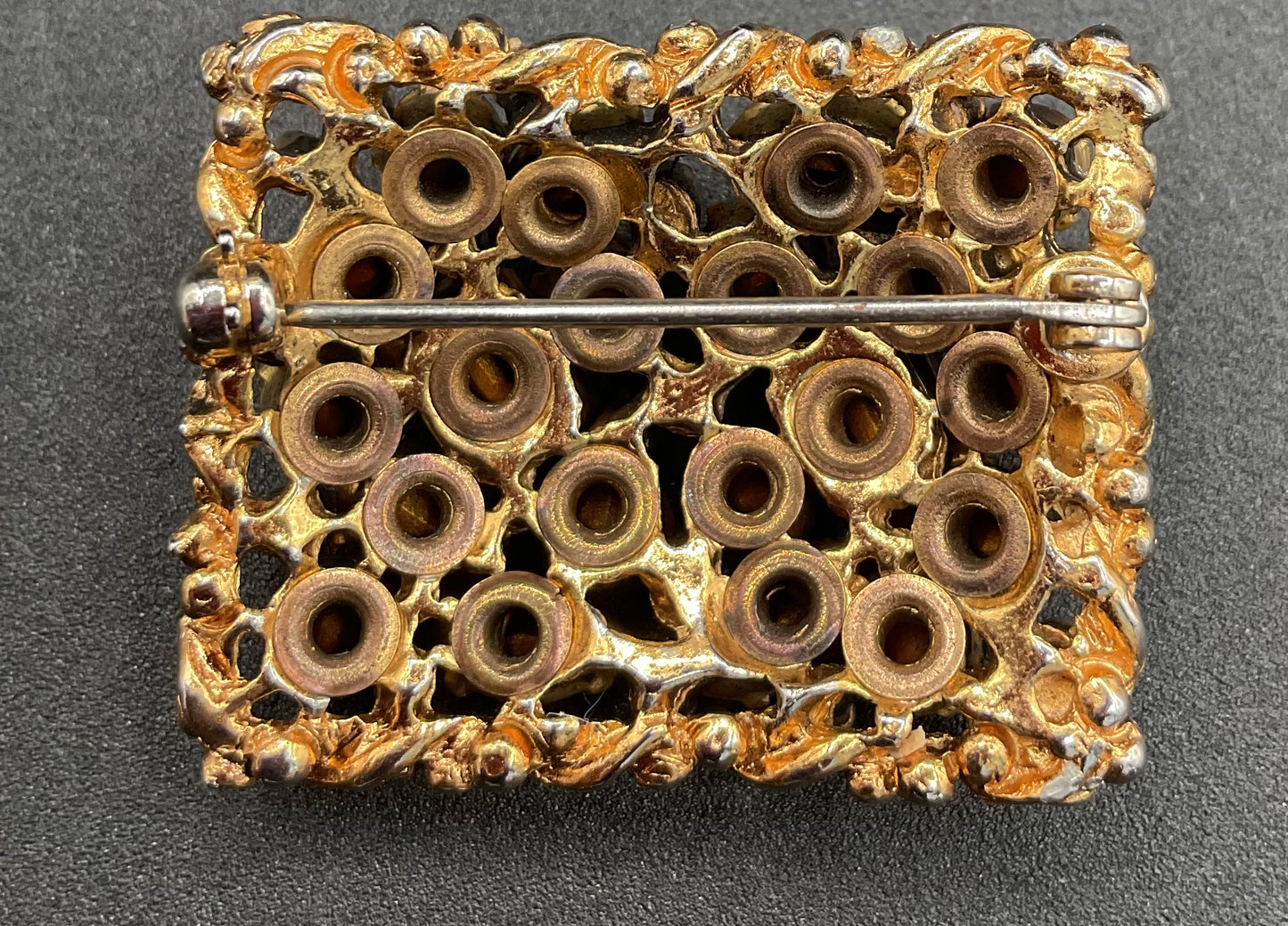 Unsigned Barclay Blue and Green Uranium Glass Brooch and Earring set