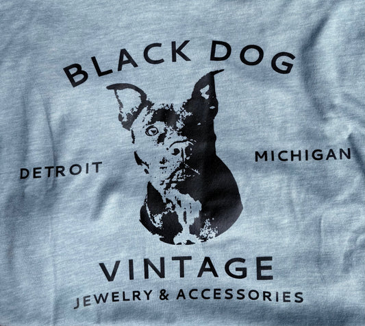 Black Dog Vintage Logo Scoop Neck Tee Shirt