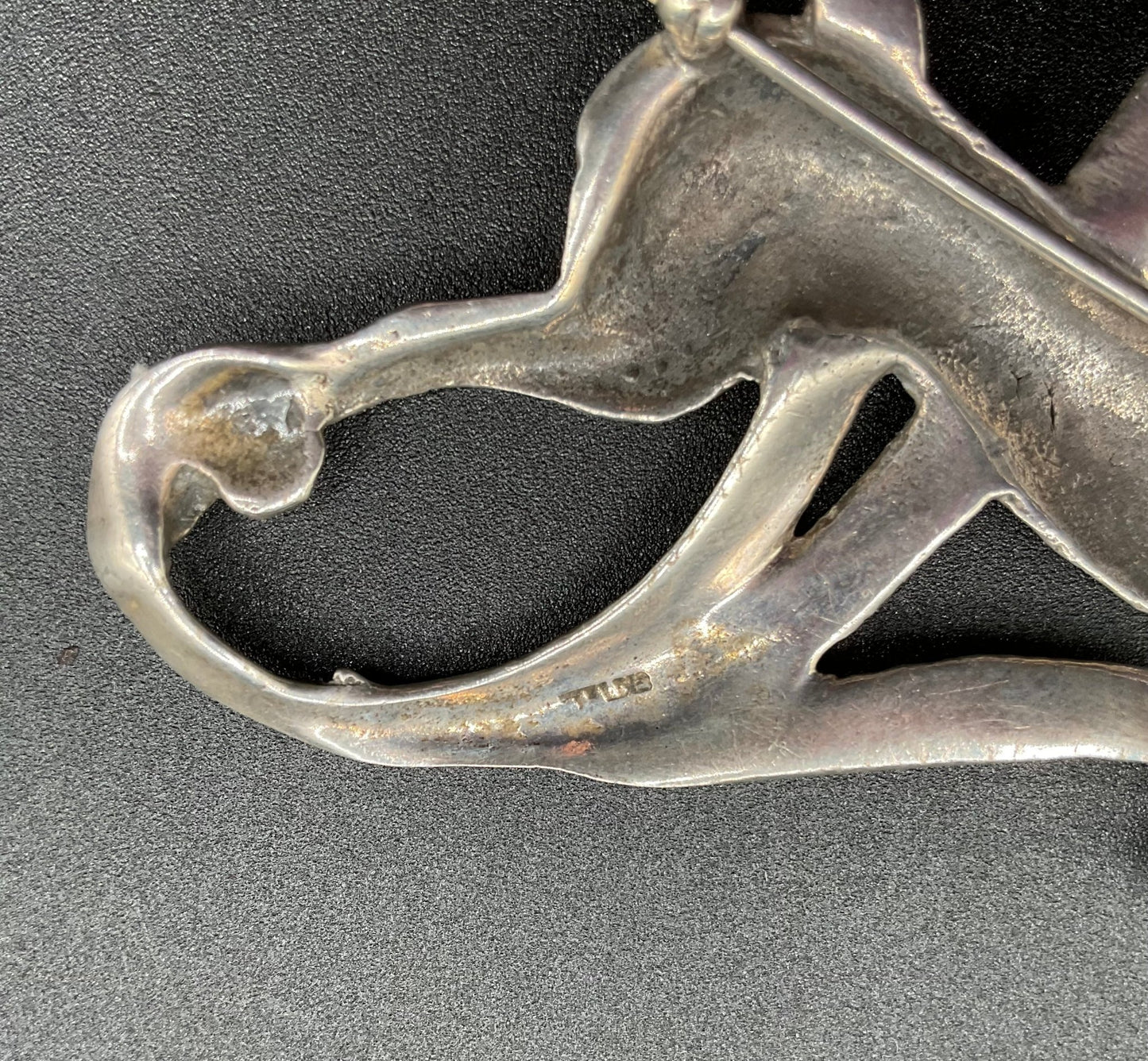 Black Dog VintageArt Deco Antique Sterling Silver Antelope Brooch - Black Dog Vintage