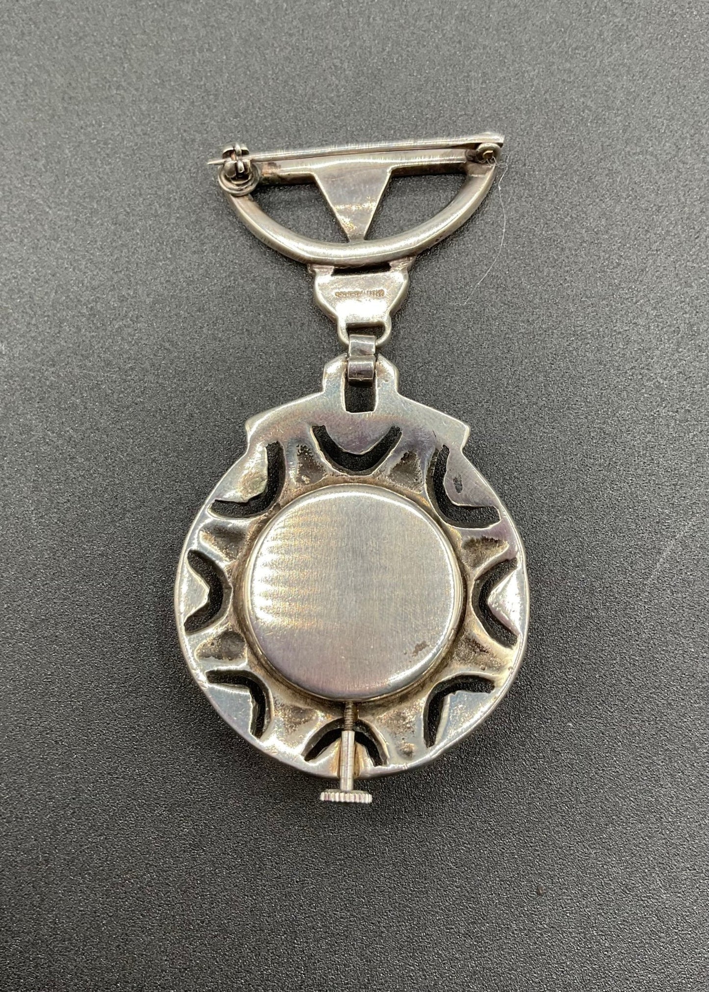 Black Dog VintageArt Deco Marcasite Sterling Silver Watch Brooch - Black Dog Vintage