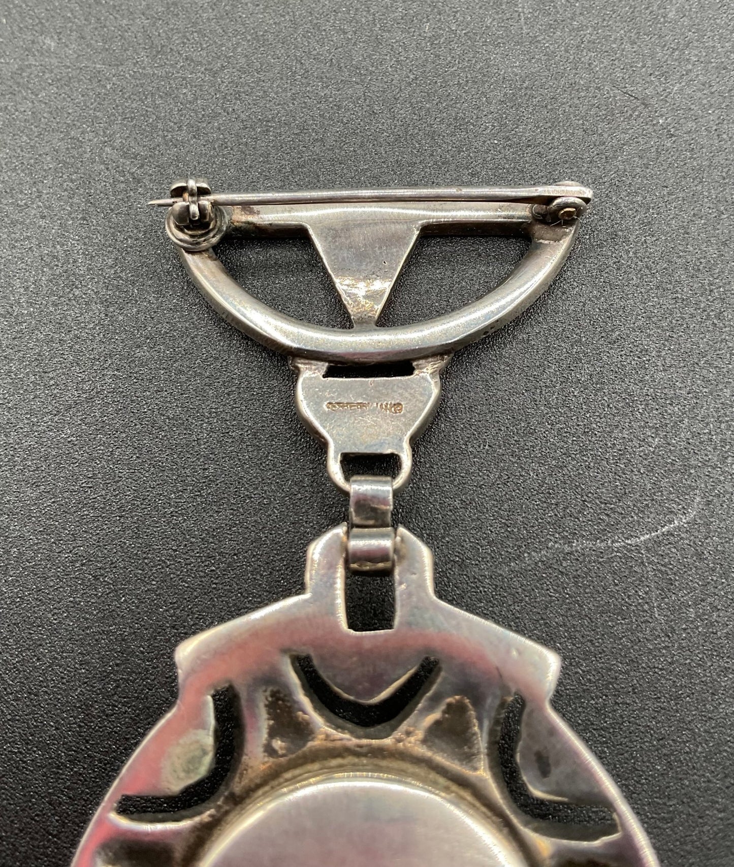 Black Dog VintageArt Deco Marcasite Sterling Silver Watch Brooch - Black Dog Vintage