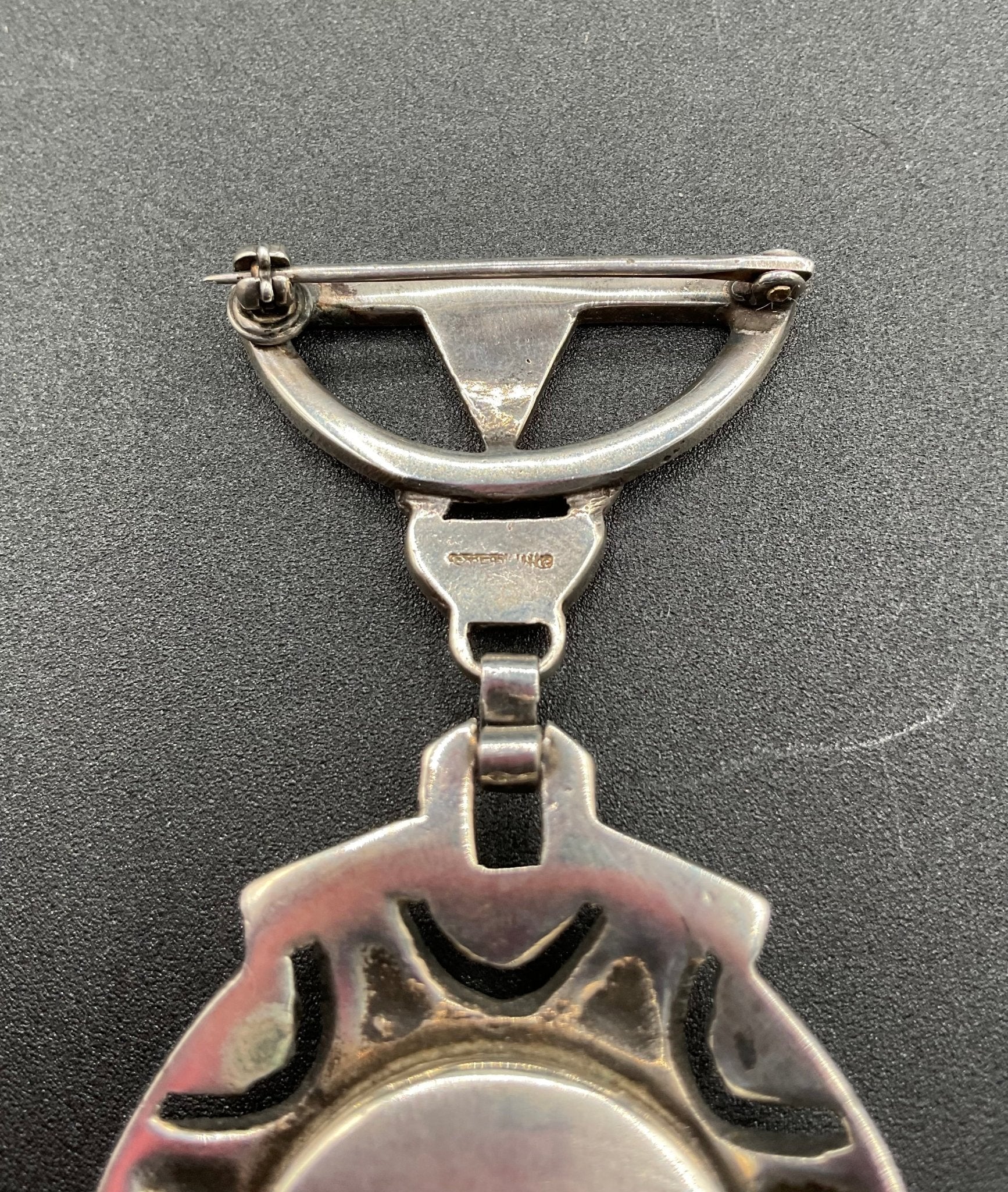 Black Dog VintageArt Deco Marcasite Sterling Silver Watch Brooch - Black Dog Vintage