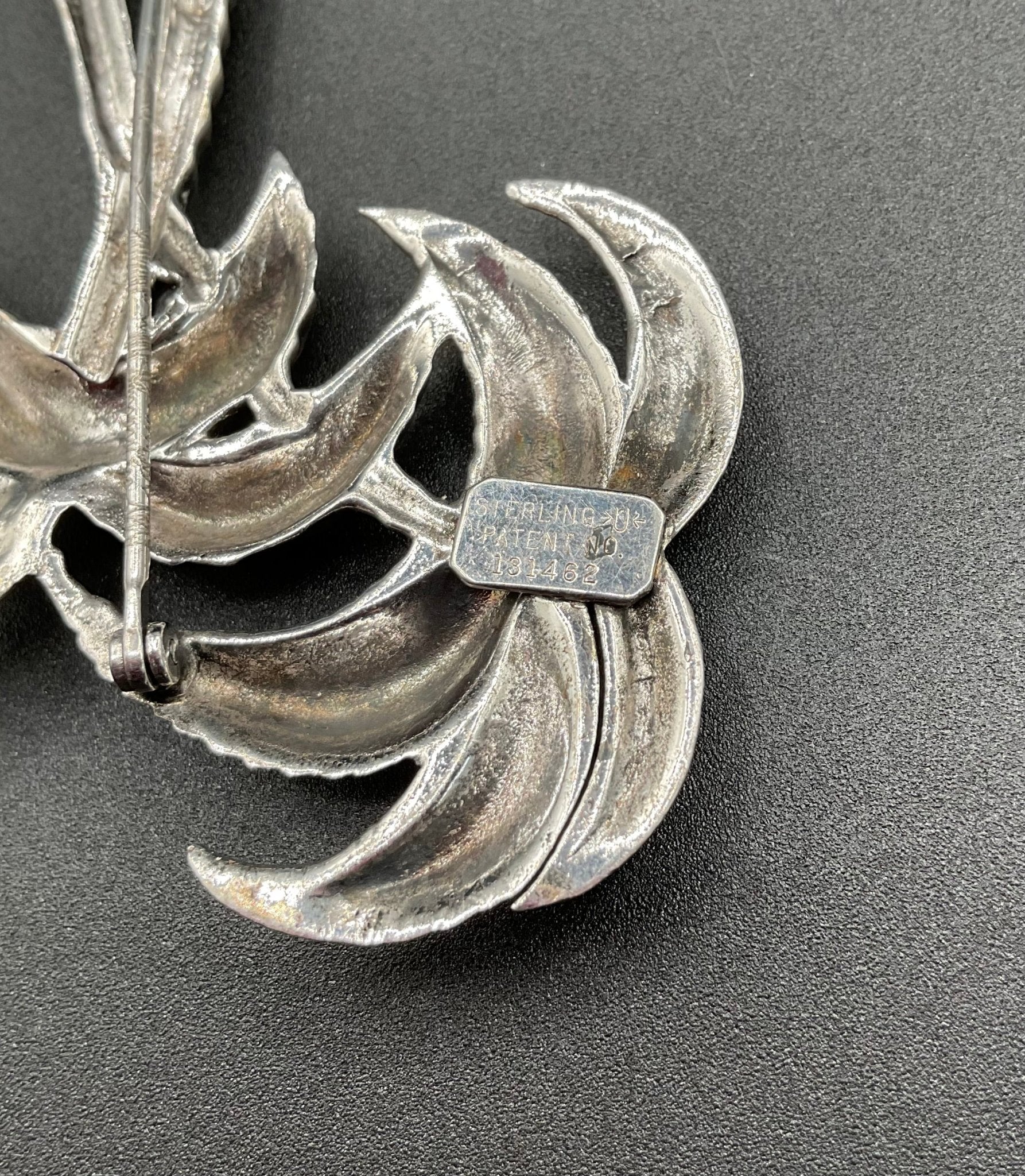 Black Dog VintageArt Deco Vintage Sterling Silver Palm Tree Brooch - Black Dog Vintage