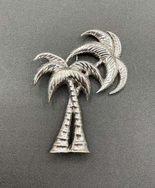 Black Dog VintageArt Deco Vintage Sterling Silver Palm Tree Brooch - Black Dog Vintage