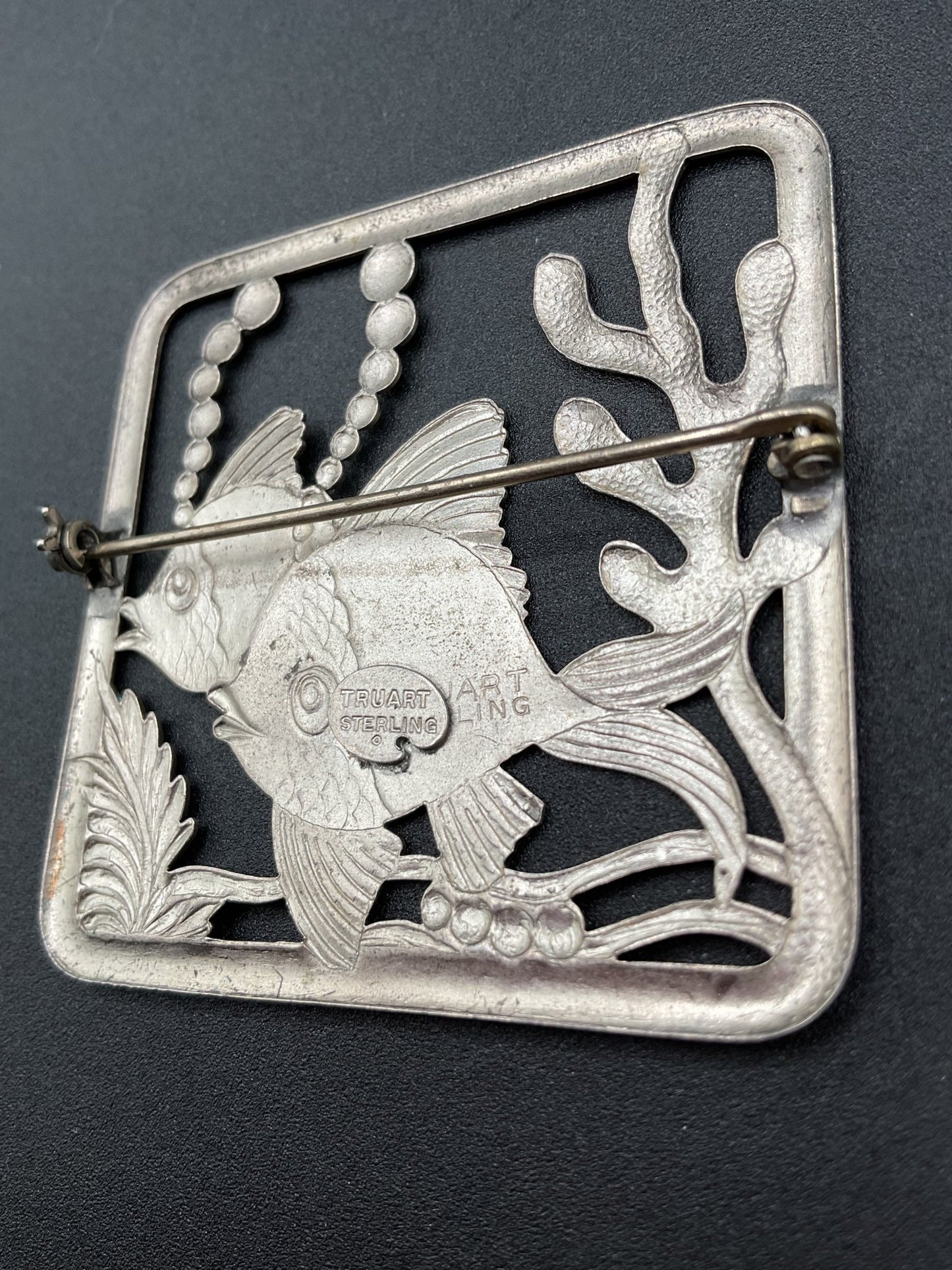 Black Dog VintageMid Century Truart Sterling Silver Fish Brooch - Black Dog Vintage