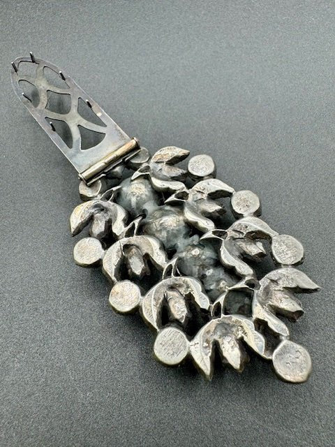 EisenbergUnsigned Eisenberg Original Art Deco Large Dress Clip With Turquoise Cabochons RARE! - Black Dog Vintage