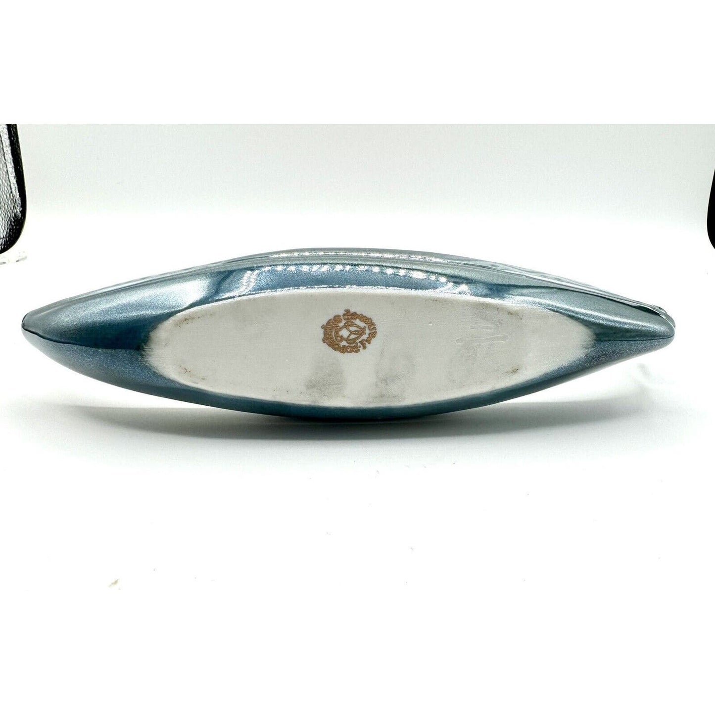 Porcelain De FranceVintage Porcelain De France Blue Lusterware Gondola Condiment Boat RARE!! - Black Dog Vintage