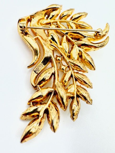 Trifari1951 Crown TRIFARI Pat Pend Alfred Philippe Light Citrine Rhinestone Brooch - Black Dog Vintage