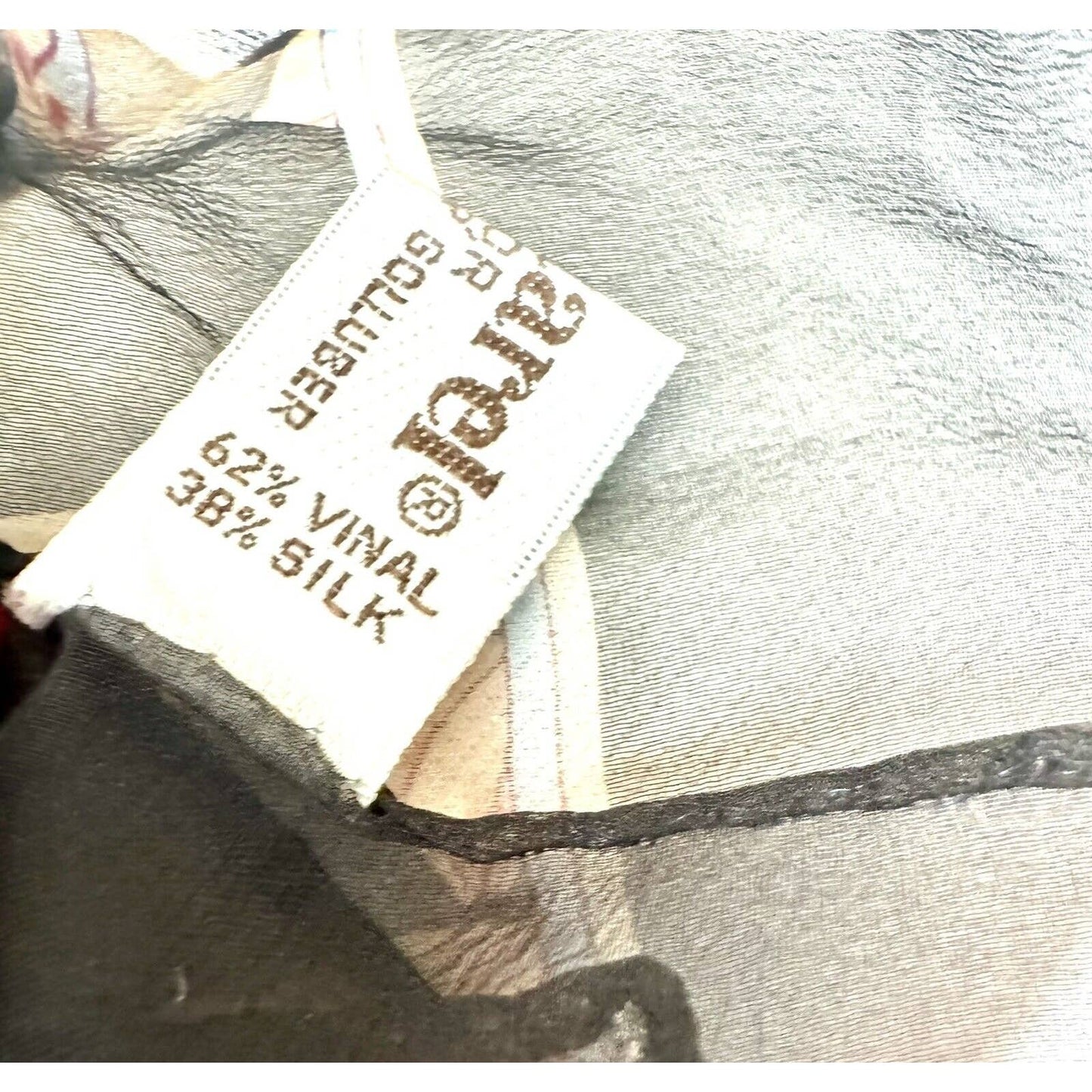 CacharelCacharel Vintage Floral Butterfly Black Sheer Silk Blend Square Scarf 21x21 - Black Dog Vintage