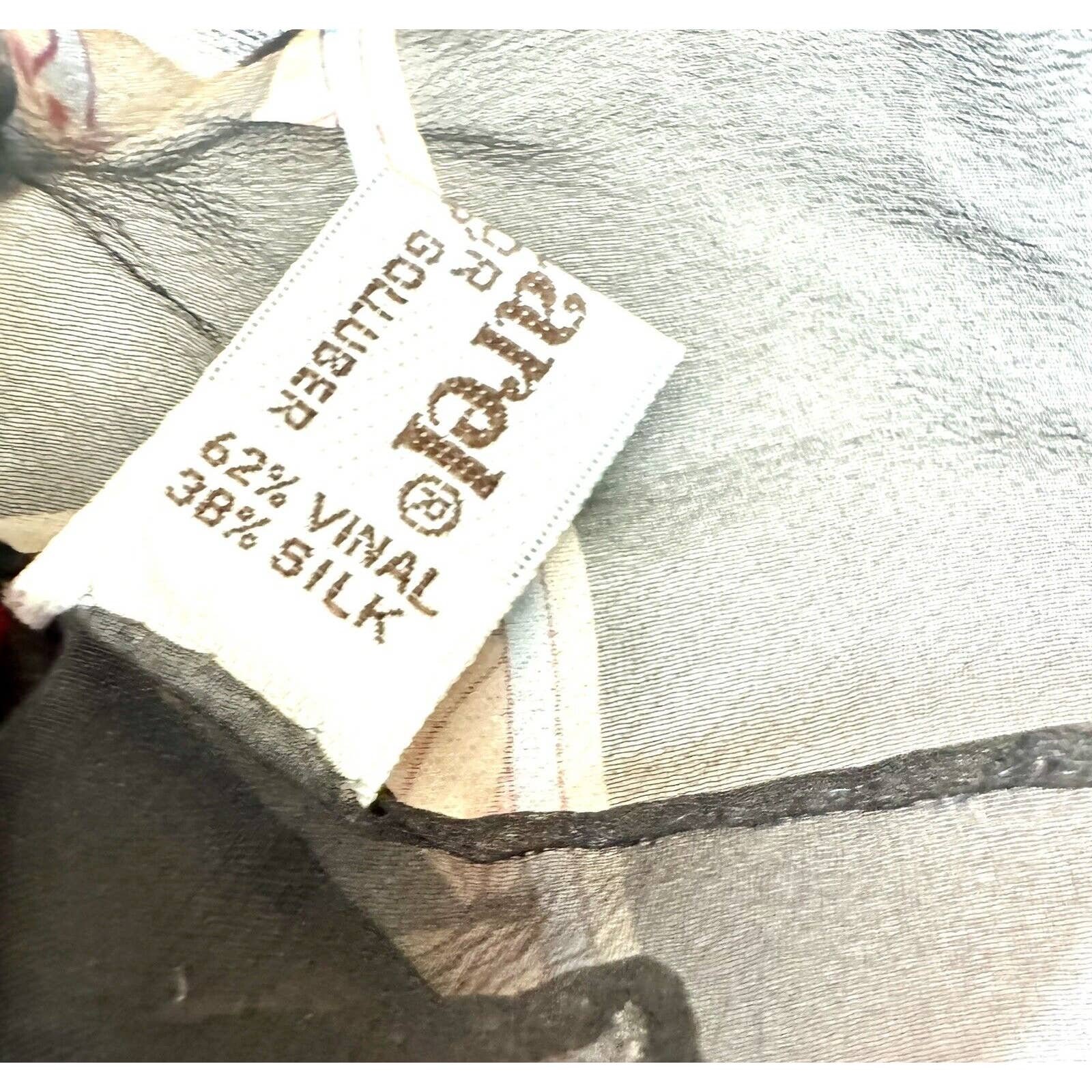 CacharelCacharel Vintage Floral Butterfly Black Sheer Silk Blend Square Scarf 21x21 - Black Dog Vintage