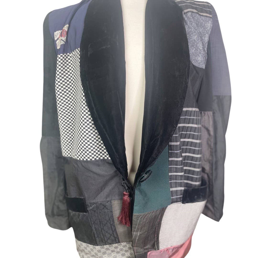 Claudia GrauClaudia Grau Vintage Patchwork Art Wear Bespoke Blazer Jacket 1980s Style OOAK - Black Dog Vintage