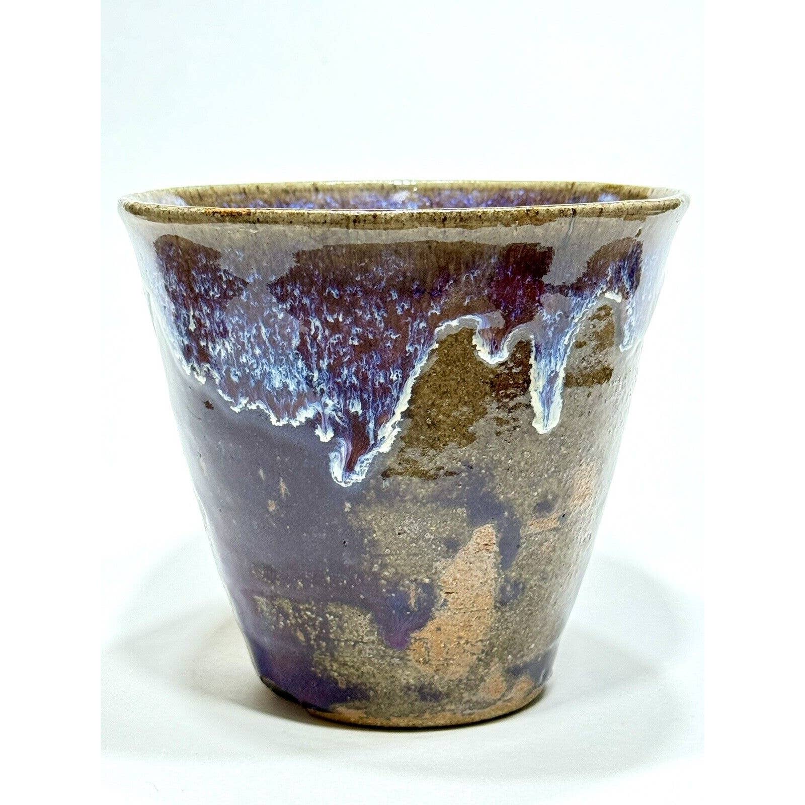 iridescent planter pot King Vintage Art Pottery Drip Glaze Iridescent Stoneware Planter Signed J King '02 – Black Dog Vintage