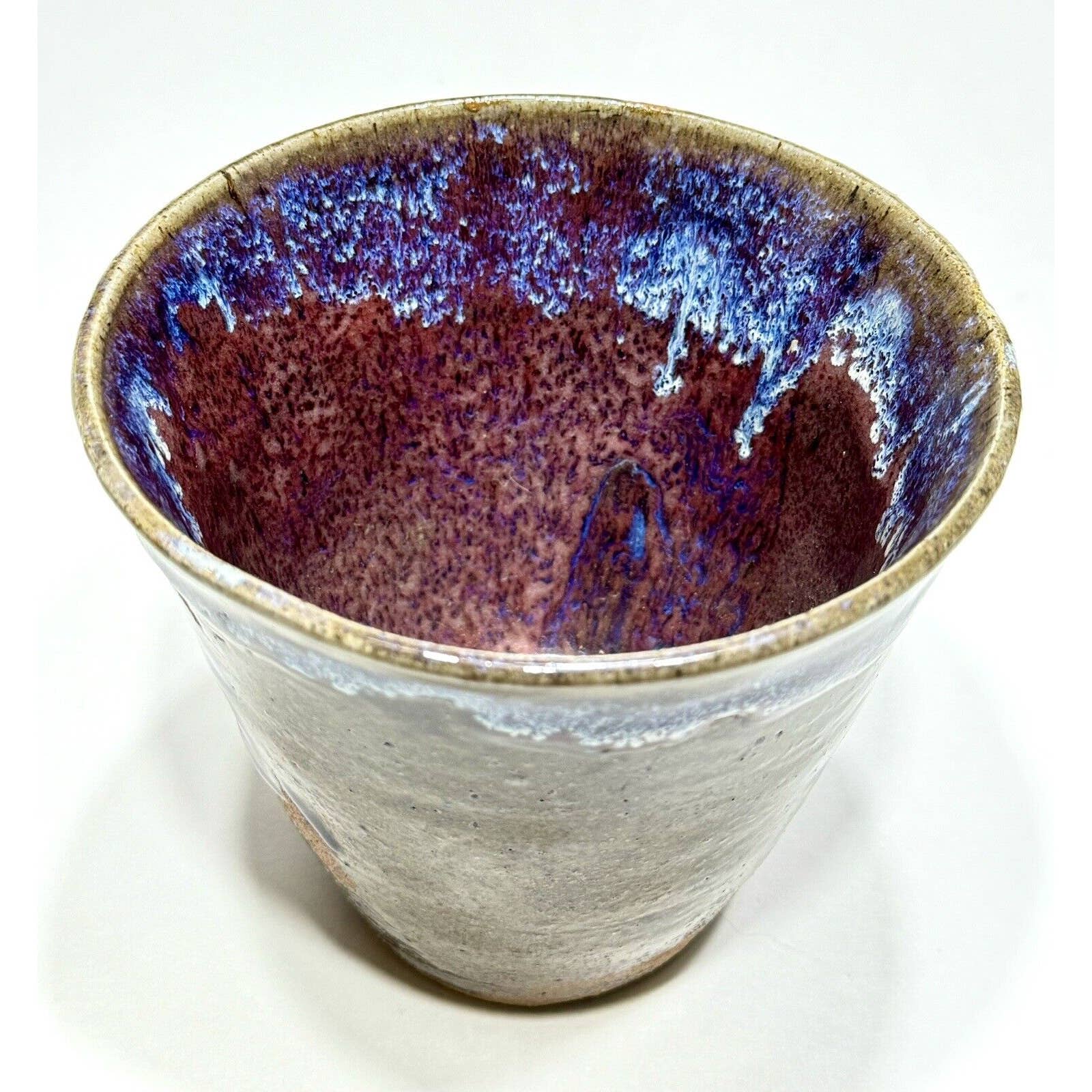KingVintage Art Pottery Drip Glaze Iridescent Stoneware Planter Signed J King ‘02 - Black Dog Vintage