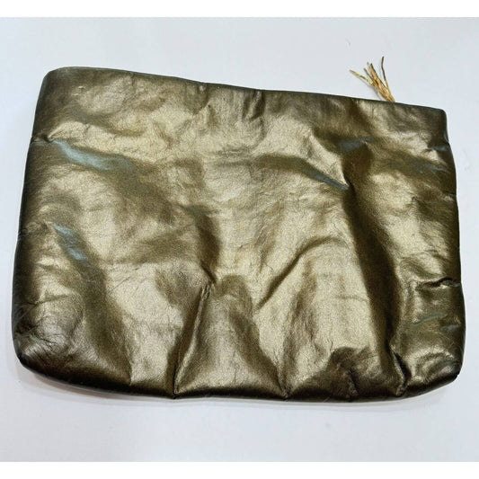 UnbrandedVintage OOAK Bronze Leather Embellished Patchwork Lace Snakeskin Metallic Clutch - Black Dog Vintage