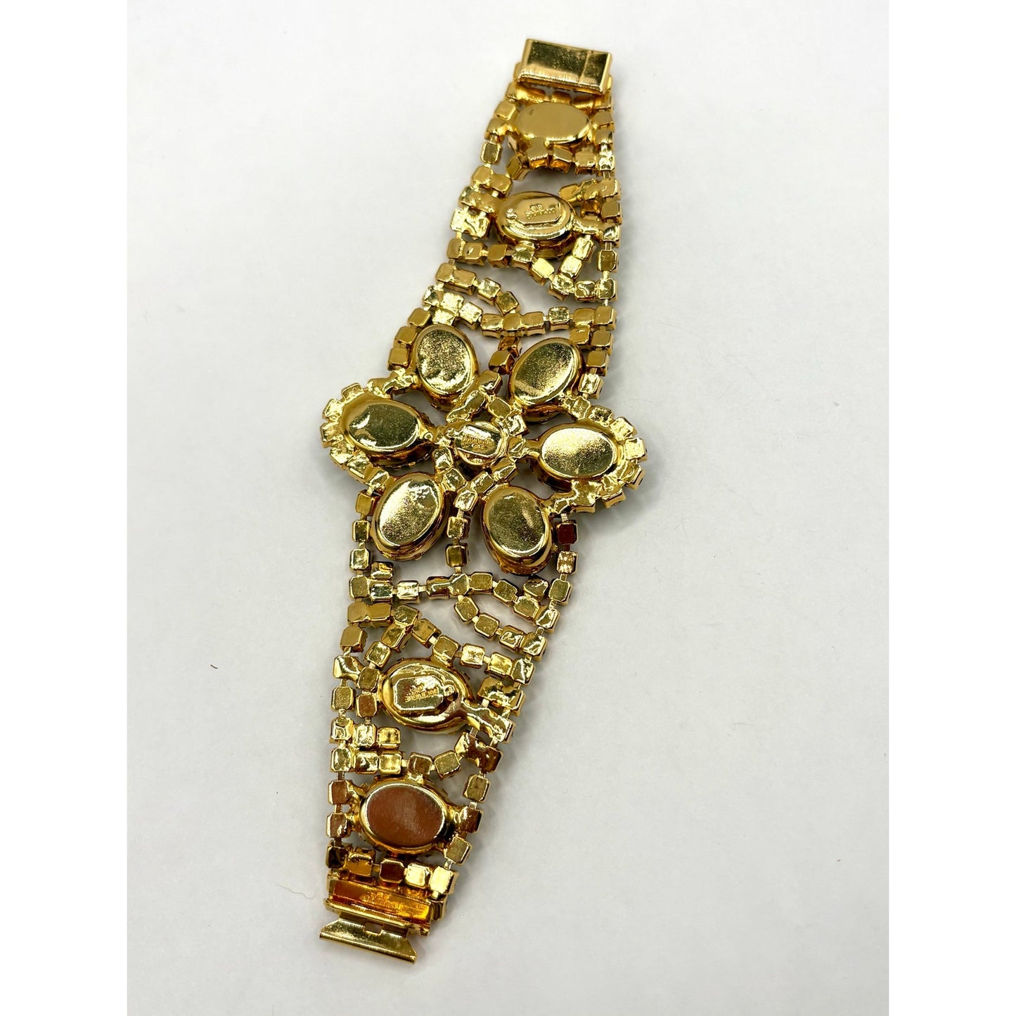 Vintage Dominique Rhinestone Jewel Tone Statement Bracelet