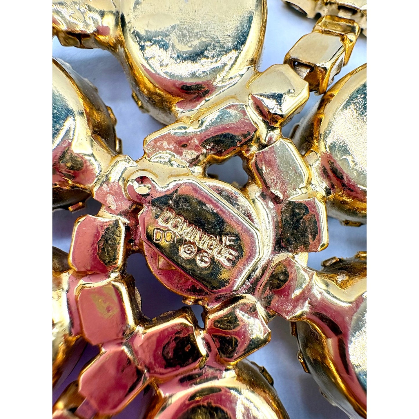 Vintage Dominique Rhinestone Jewel Tone Statement Bracelet