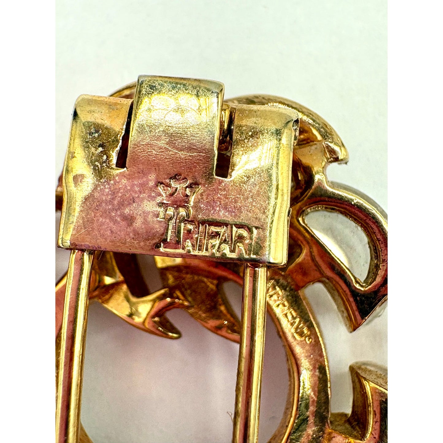 Rare Crown Trifari Clair de Lune 1950s Alfred Phillipe Fur Clip Brooch