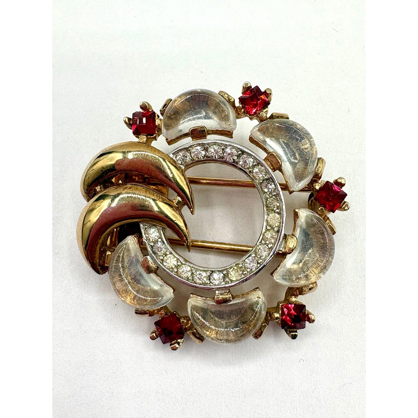 Rare Crown Trifari Clair de Lune 1950s Alfred Phillipe Fur Clip Brooch