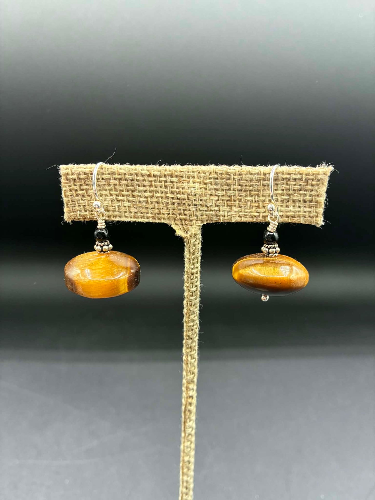 Tigers Eye Rondelle Earrings