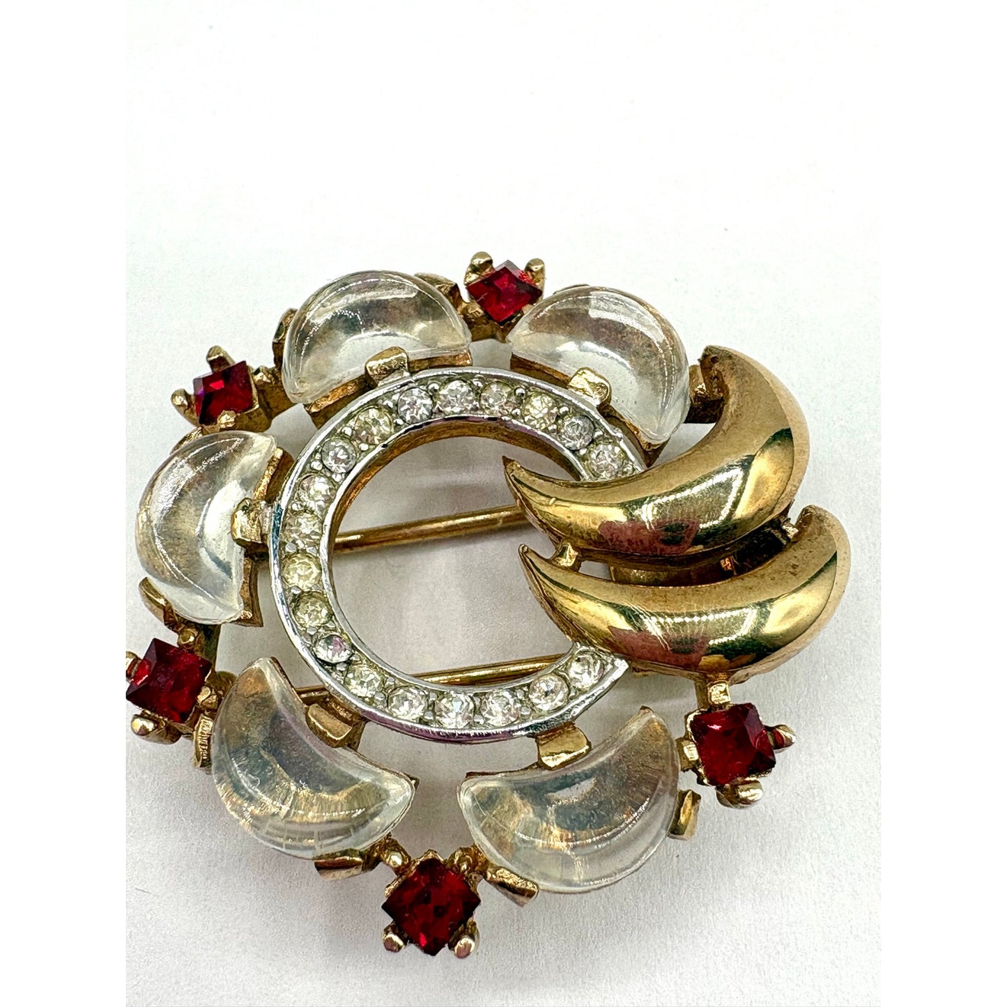 Rare Crown Trifari Clair de Lune 1950s Alfred Phillipe Fur Clip Brooch