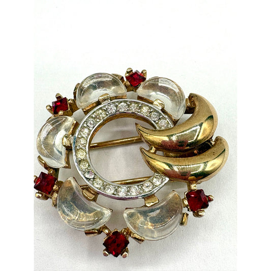 Rare Crown Trifari Clair de Lune 1950s Alfred Phillipe Fur Clip Brooch