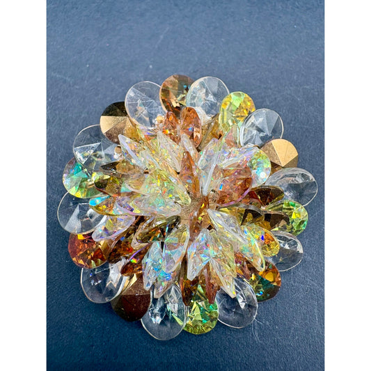Vintage Vendome AB Crystal Cluster Brooch And Earrings Set