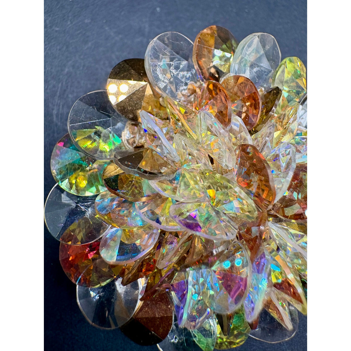 Vintage Vendome AB Crystal Cluster Brooch And Earrings Set