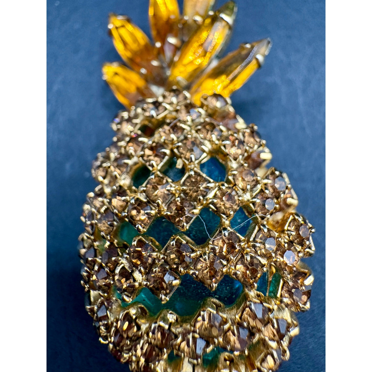 Alice Caviness Pineapple Brooch And Earrings Set