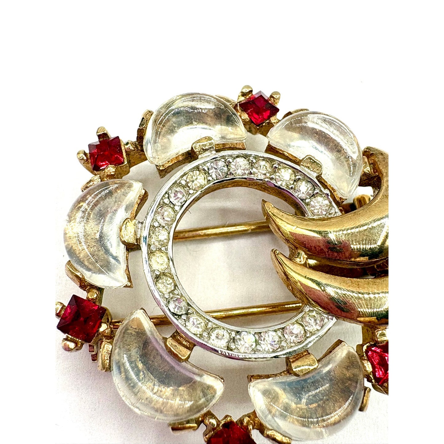 Rare Crown Trifari Clair de Lune 1950s Alfred Phillipe Fur Clip Brooch