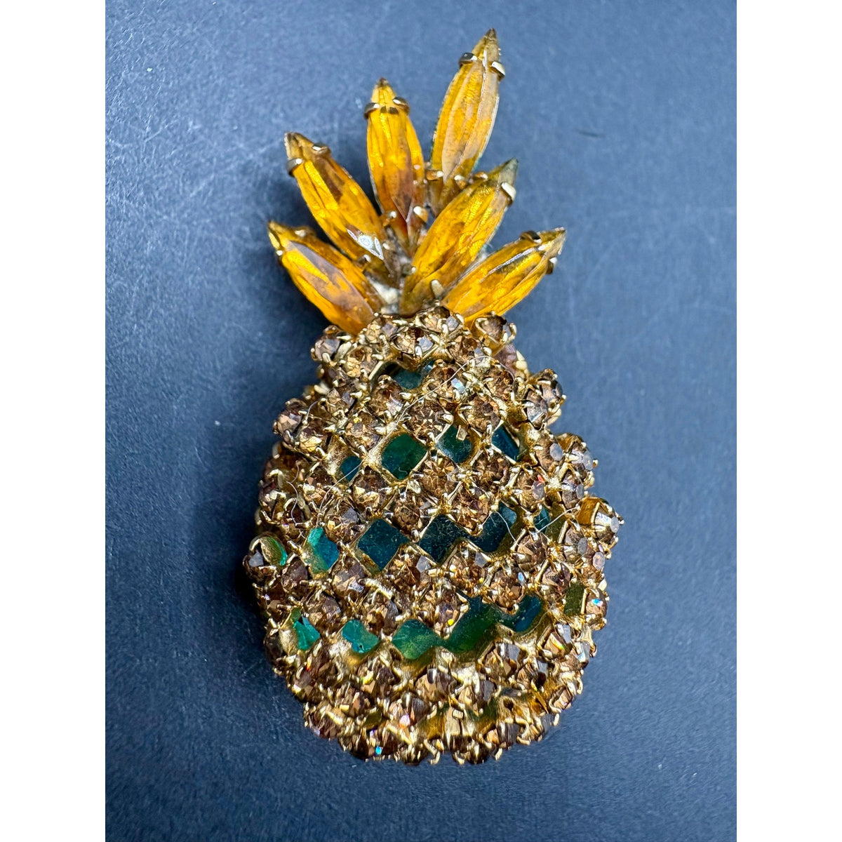 Alice Caviness Pineapple Brooch And Earrings Set