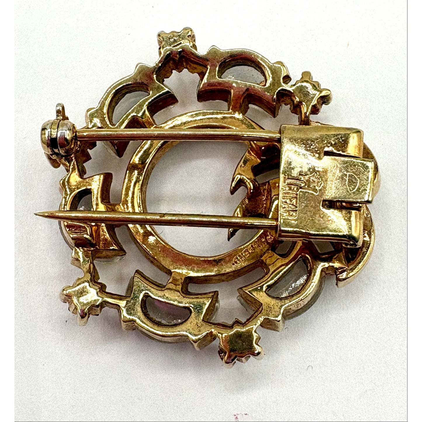 Rare Crown Trifari Clair de Lune 1950s Alfred Phillipe Fur Clip Brooch