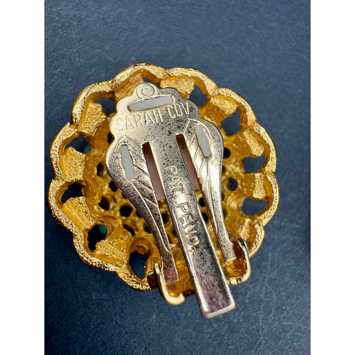 Vintage 1965 Sarah Coventry Song of India Brooch Earrings Demi Parure