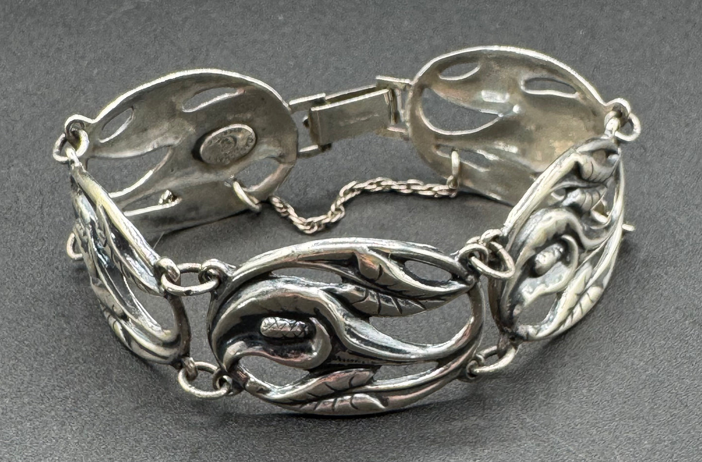 Vintage Danecraft Sterling Sliver Calla Lily Bracelet