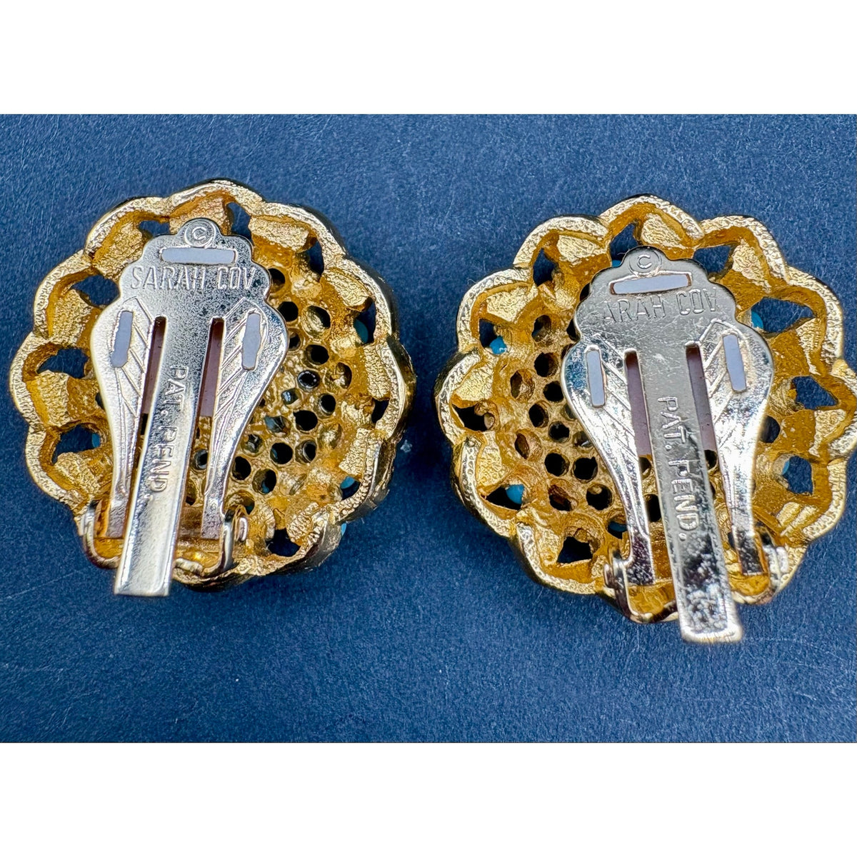 Vintage 1965 Sarah Coventry Song of India Brooch Earrings Demi Parure