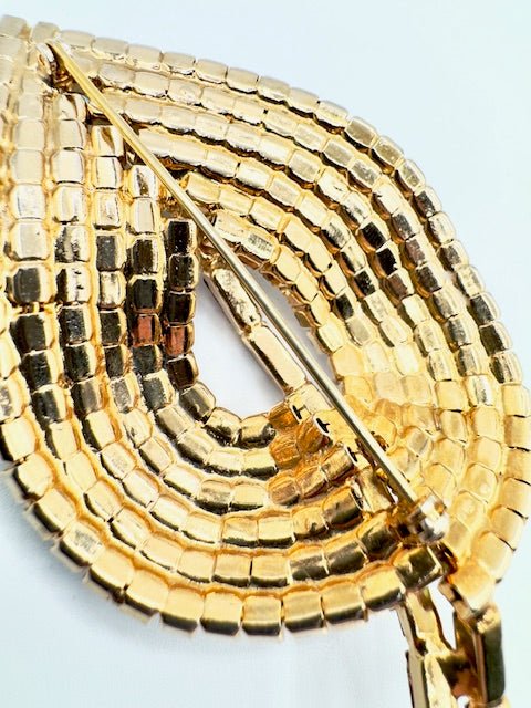 Aurora InternationalVintage 1960’s Austrian Crystal Topaz Aurora Borealis Leaf Brooch and Clip Earrings - Black Dog Vintage