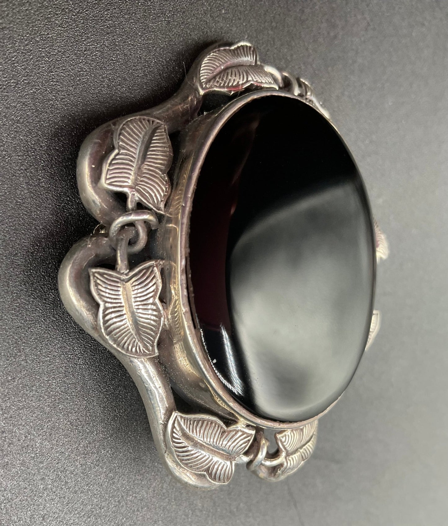 Black Dog VintageArt Deco Black Onyx Large Brooch - Black Dog Vintage