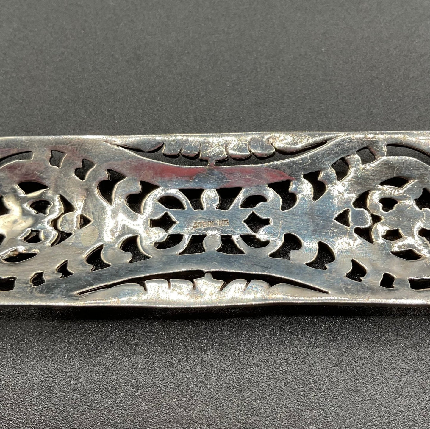 Black Dog VintageArt Nouveau Marcasite Sterling Silver Brooch - Black Dog Vintage