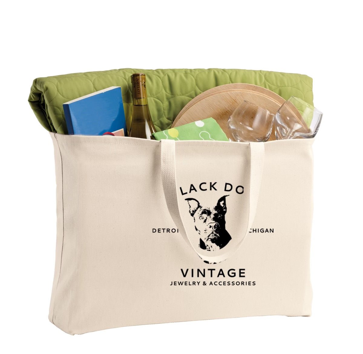 Black Dog VintageBlack Dog Vintage Logo Tote Bag - Black Dog Vintage