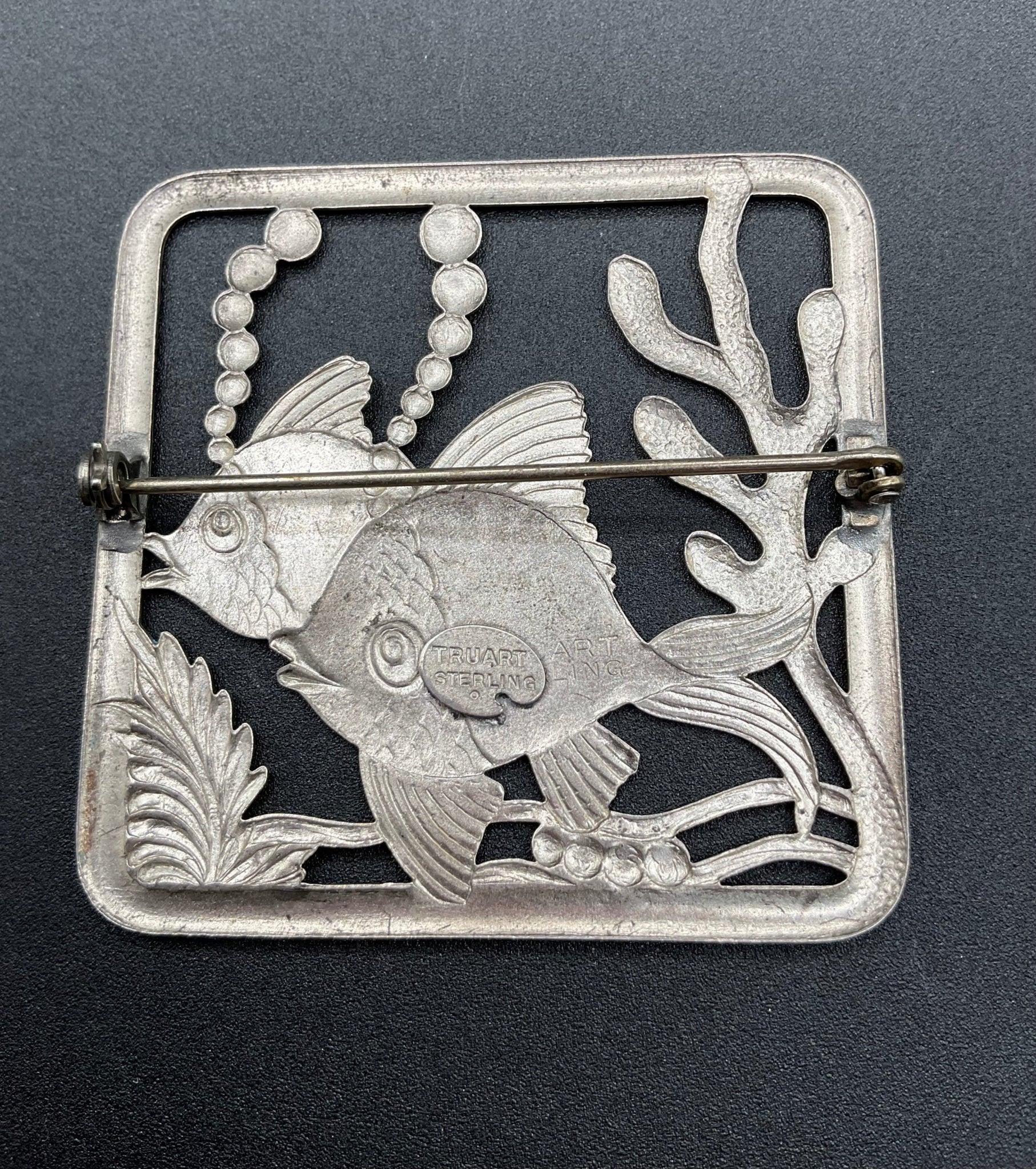 Black Dog VintageMid Century Truart Sterling Silver Fish Brooch - Black Dog Vintage