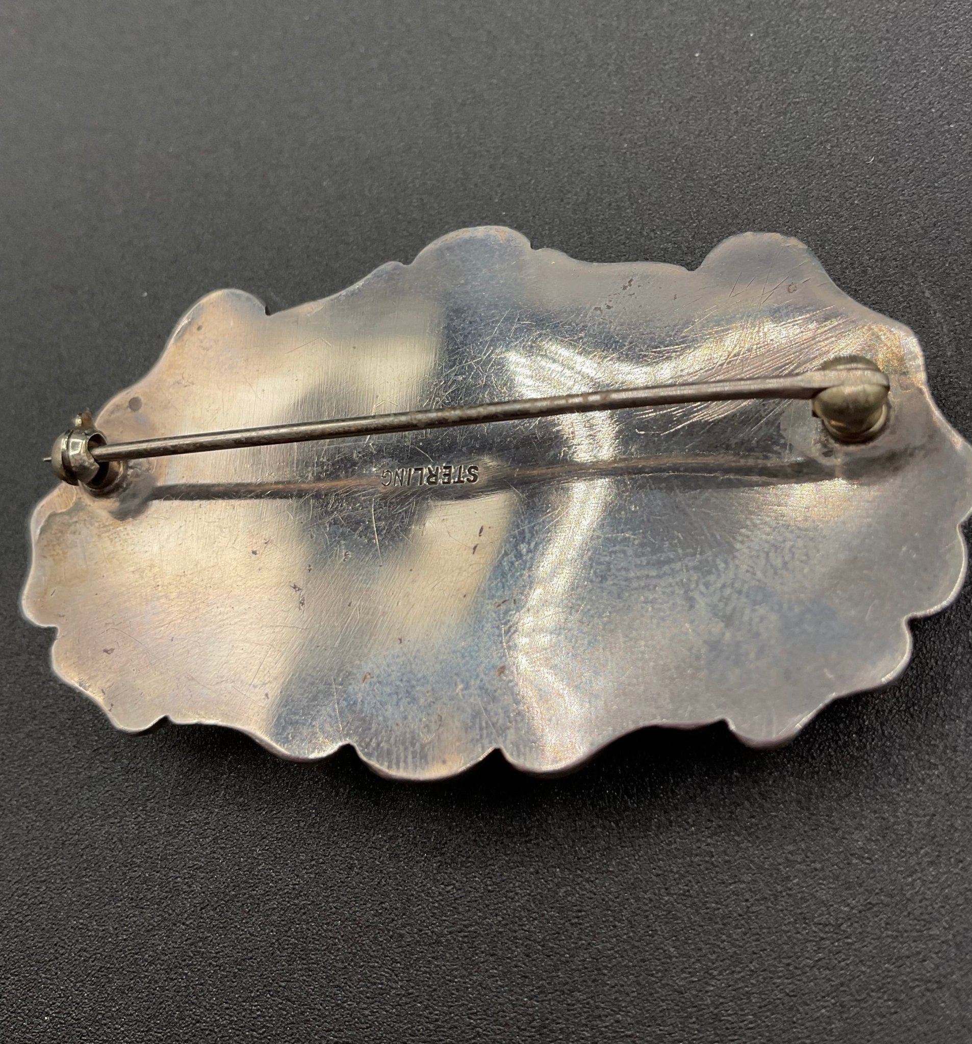 Black Dog VintageSterling Silver Egyptian Revival Brooch - Black Dog Vintage