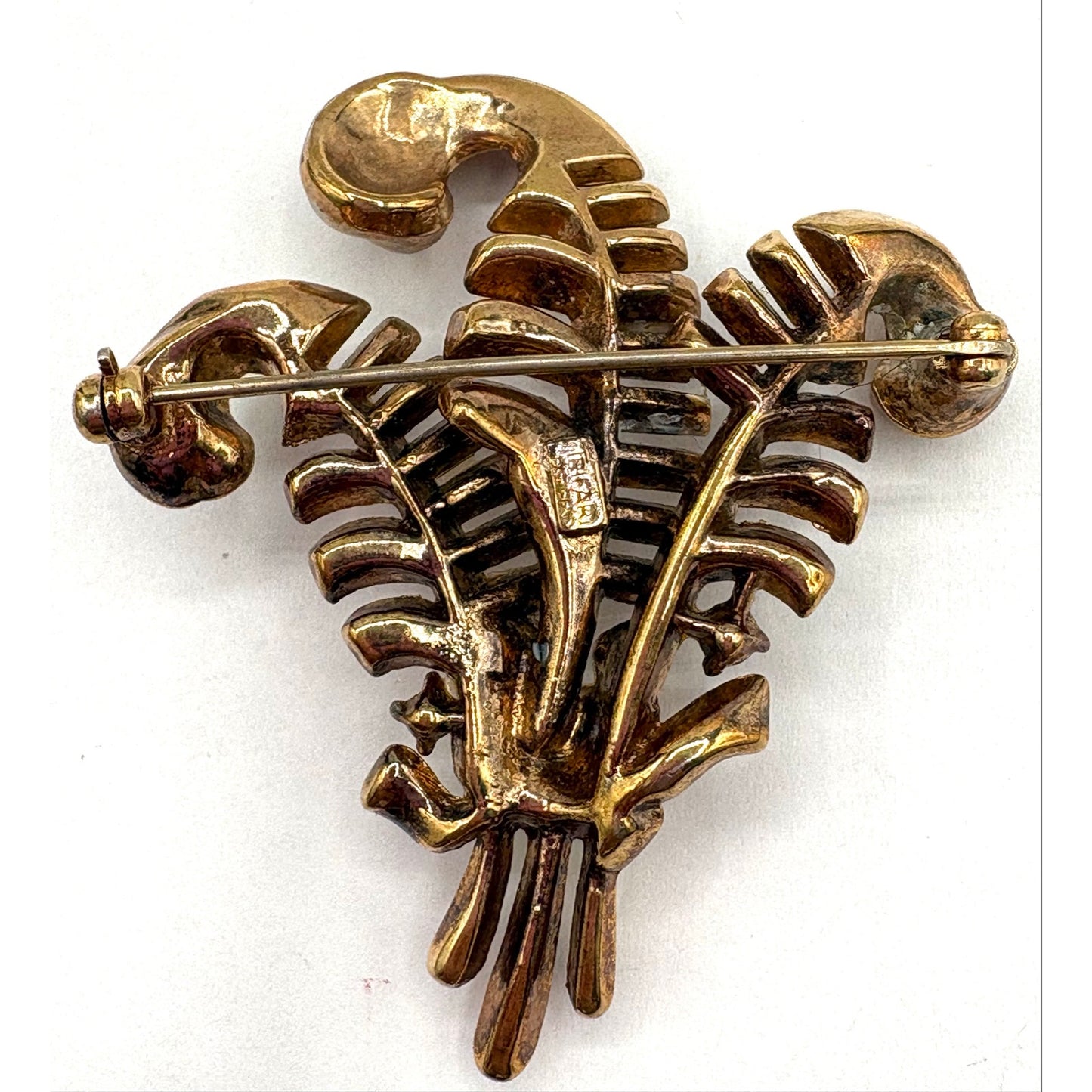Crown Trifari Alfred Philippe 1949 PAT PEND Fleur de Lis Feather Brooch