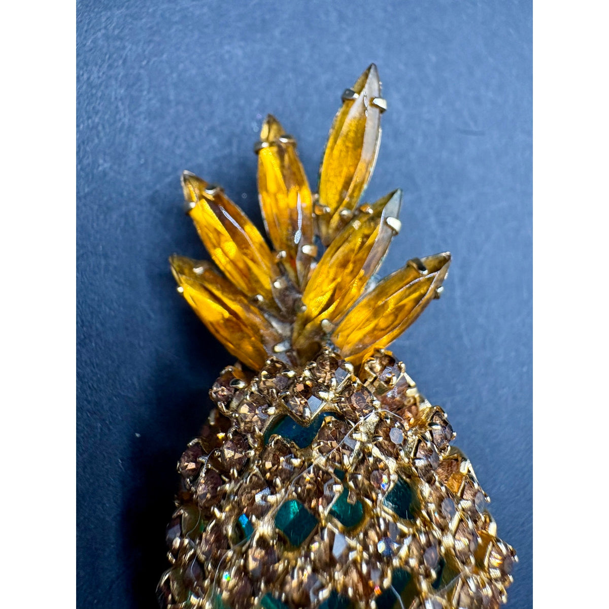 Alice Caviness Pineapple Brooch And Earrings Set