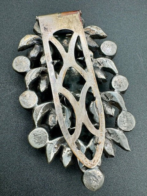 EisenbergUnsigned Eisenberg Original Art Deco Large Dress Clip With Turquoise Cabochons RARE! - Black Dog Vintage