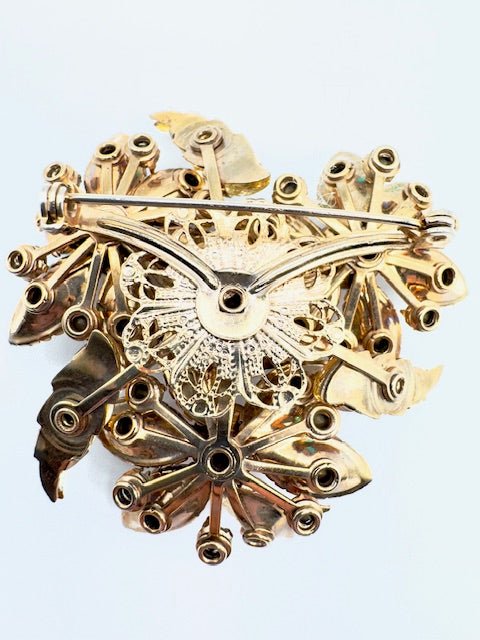 Judy LeeVintage Unsigned Beau Jewels / Judy Lee Topaz Brooch and Earrings Set - Black Dog Vintage