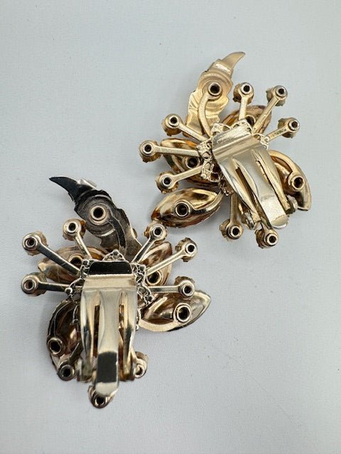 Judy LeeVintage Unsigned Beau Jewels / Judy Lee Topaz Brooch and Earrings Set - Black Dog Vintage