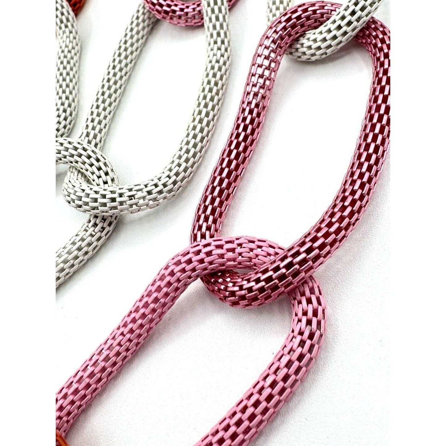 UnbrandedVintage Pastel Mesh Oversized Chain Link Long Necklace - Black Dog Vintage