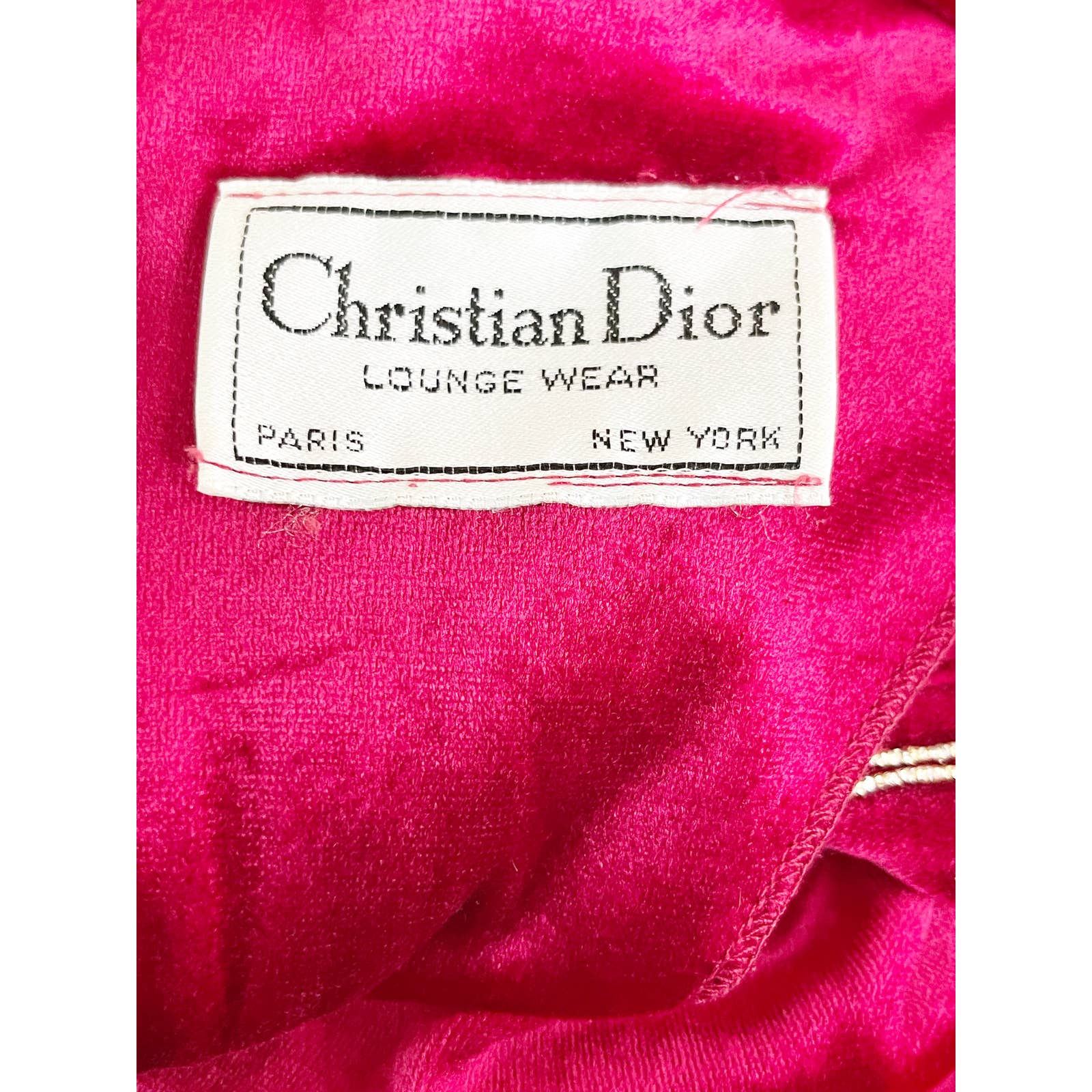 Christian DiorChristian Dior Vintage Velvet Lounge Wear Embroidered V Neck Back Zip Top - Black Dog Vintage