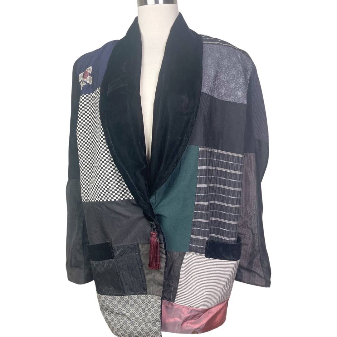 Claudia GrauClaudia Grau Vintage Patchwork Art Wear Bespoke Blazer Jacket 1980s Style OOAK - Black Dog Vintage